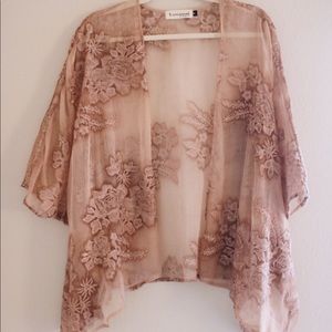 Boutique Sheer Floral Kimono